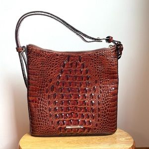Brahmin Melbourne Collection Katie Leather Crocodile-Embossed Crossbody Bag